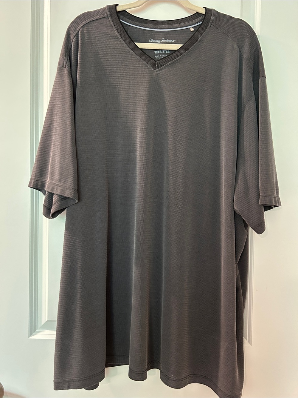 Tommy Bahama Men's Charcoal V-Neck Short Sleeve Shirt